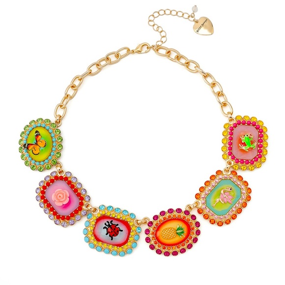 New Betsey Johnson Colorful Enamel Charm Necklace - Picture 3 of 14